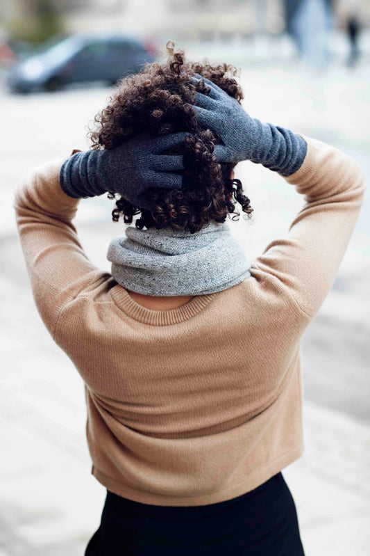 Touchvantar i cashmere - Mörkgrå