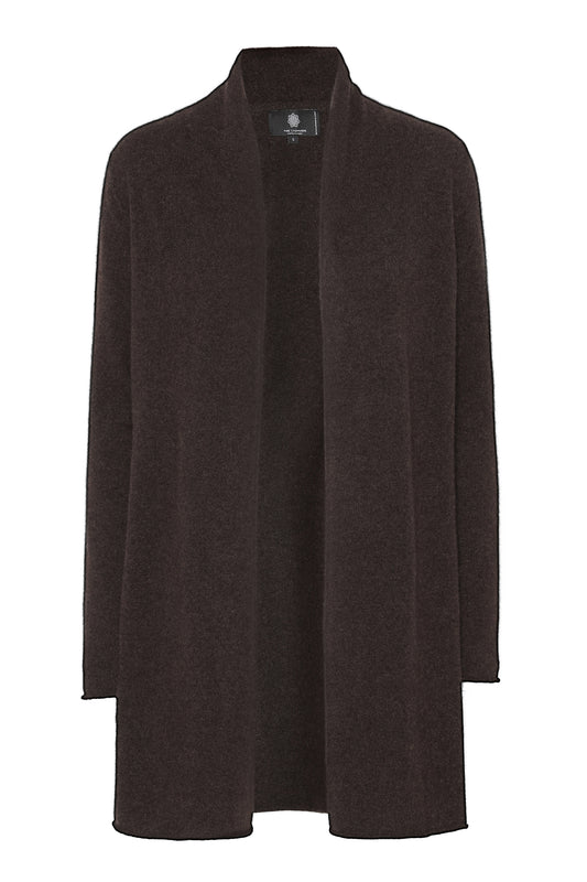 Ingrid - lång cardigan i cashmere - Espresso