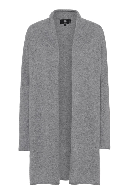 Ingrid - lång cardigan i cashmere - Varmgrå