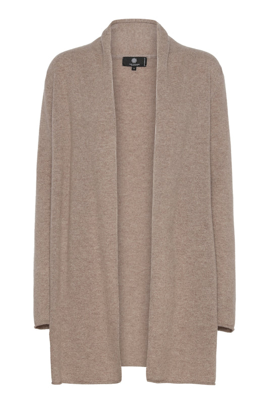 Ingrid - lång cardigan i cashmere - Toast
