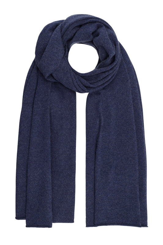 Luna - stor klassisk halsduk i cashmere - Indigo