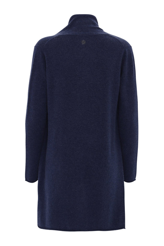 Ingrid - lång cardigan i cashmere - Indigo