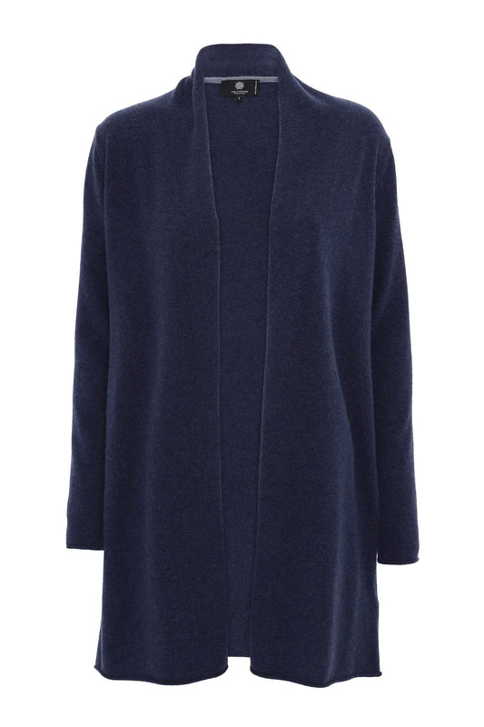 Ingrid - lång cardigan i cashmere - Indigo