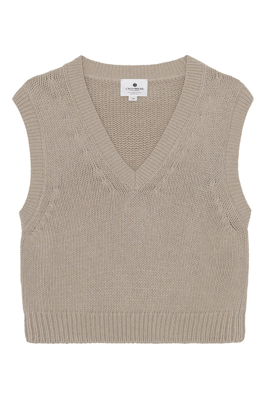 Ragna - Väst i återvunnen (recycled) cashmere - Beige
