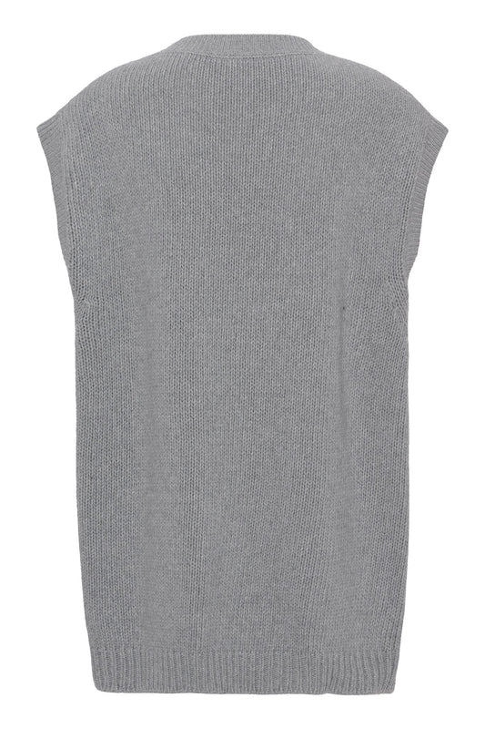 Greta - Oversized väst i återvunnen (recycled) cashmere - Ljusgrå