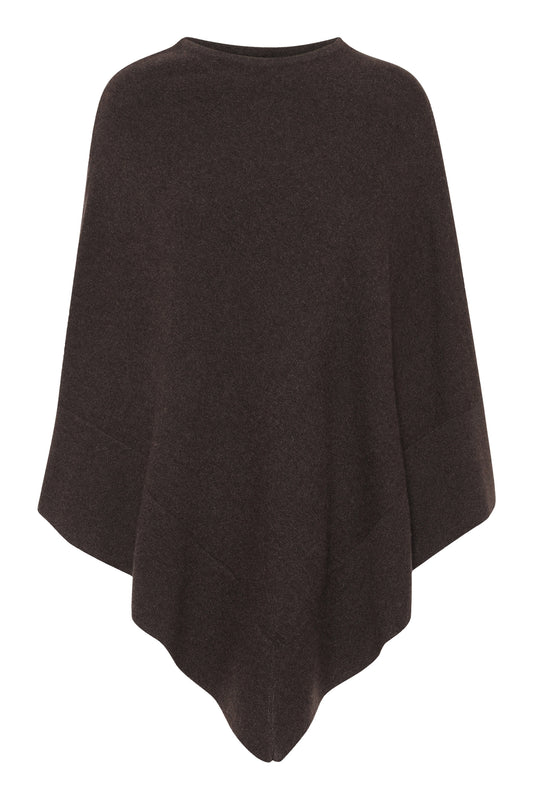 Chloe - klassisk poncho i cashmere – Espresso