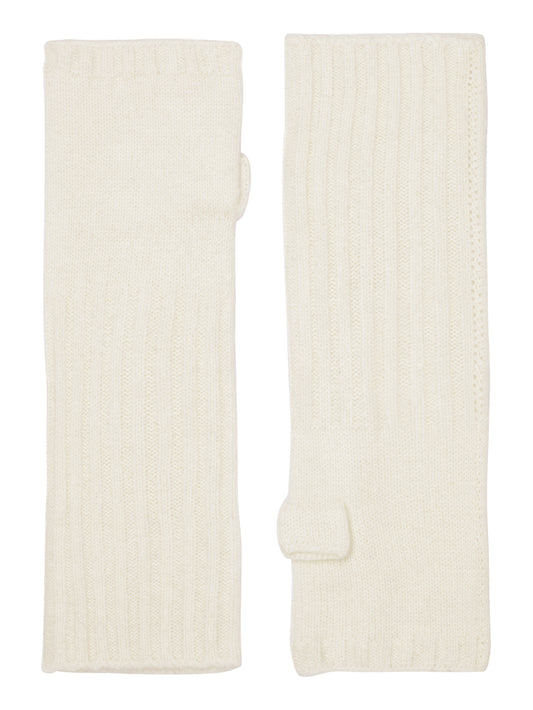 Robin - fingerlösa vantar (wrist warmers) i cashmere - Vita