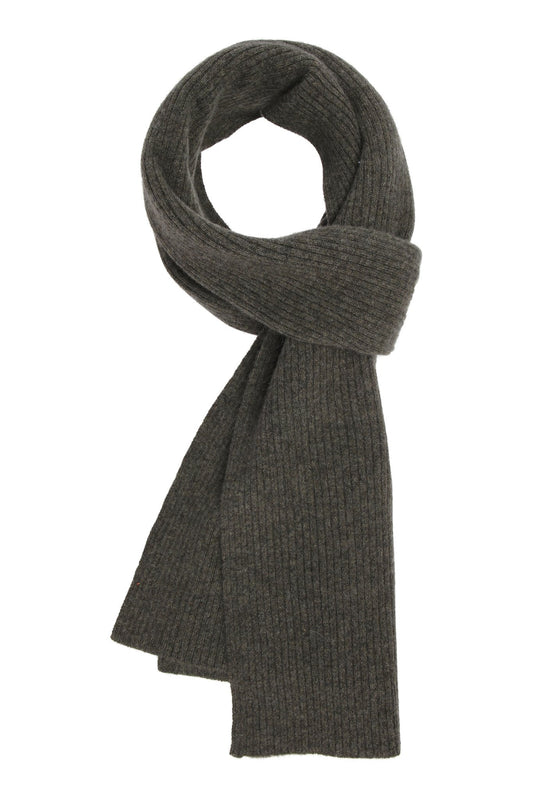 Robin - ribbstickad halsduk i cashmere - Armygrön